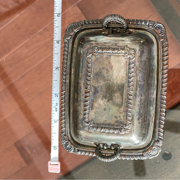 Vintage WM Rogers Silver Butter Dish Small EP on copper Lead Mount - Picture 5 of 7